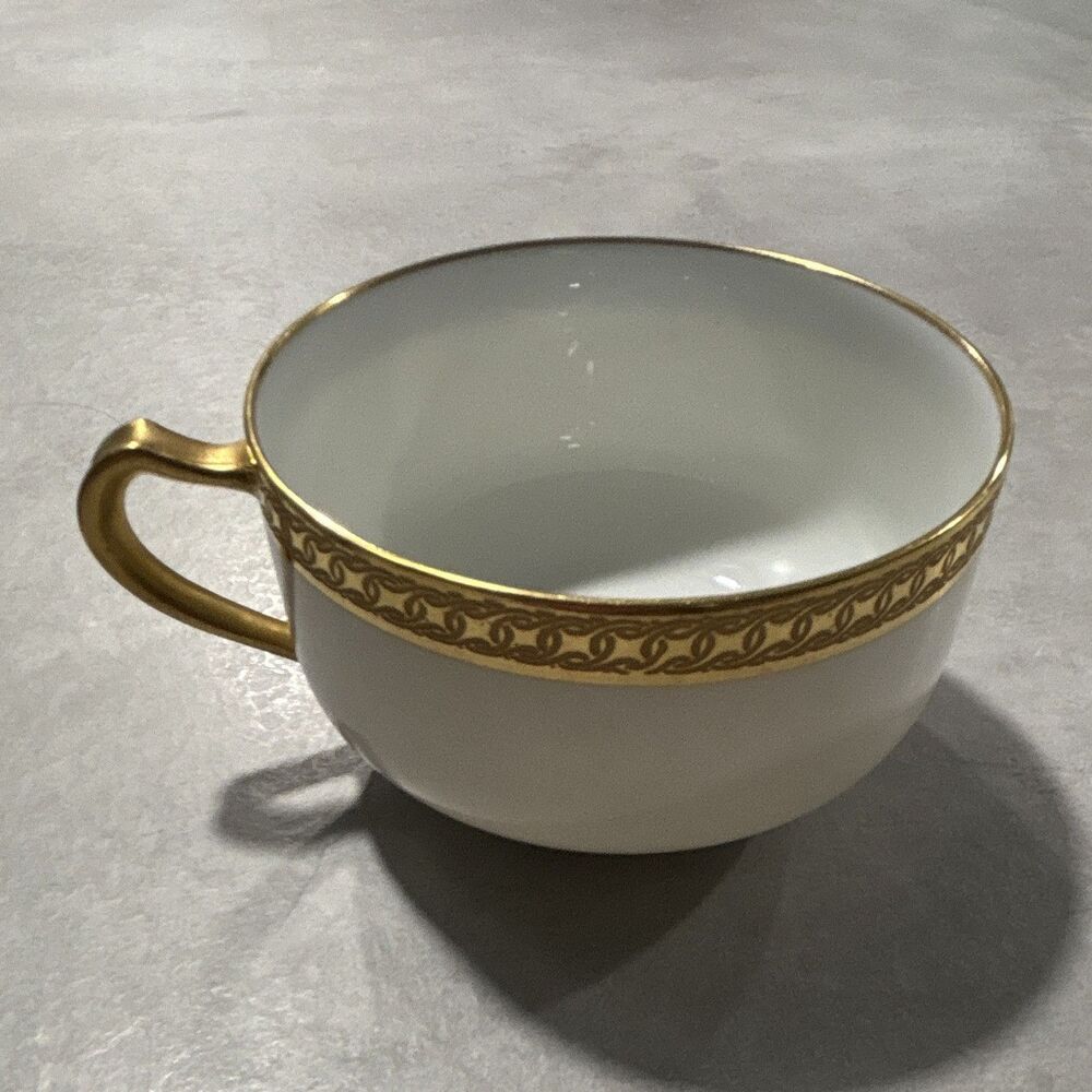 Haviland & Co Limoges White Gold Porcelain Cup Glossy Finish France